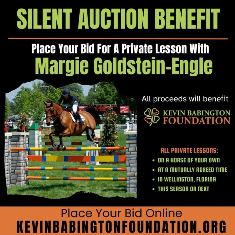 Silent auction bid for private lesson with Margie Goldstein-Engle