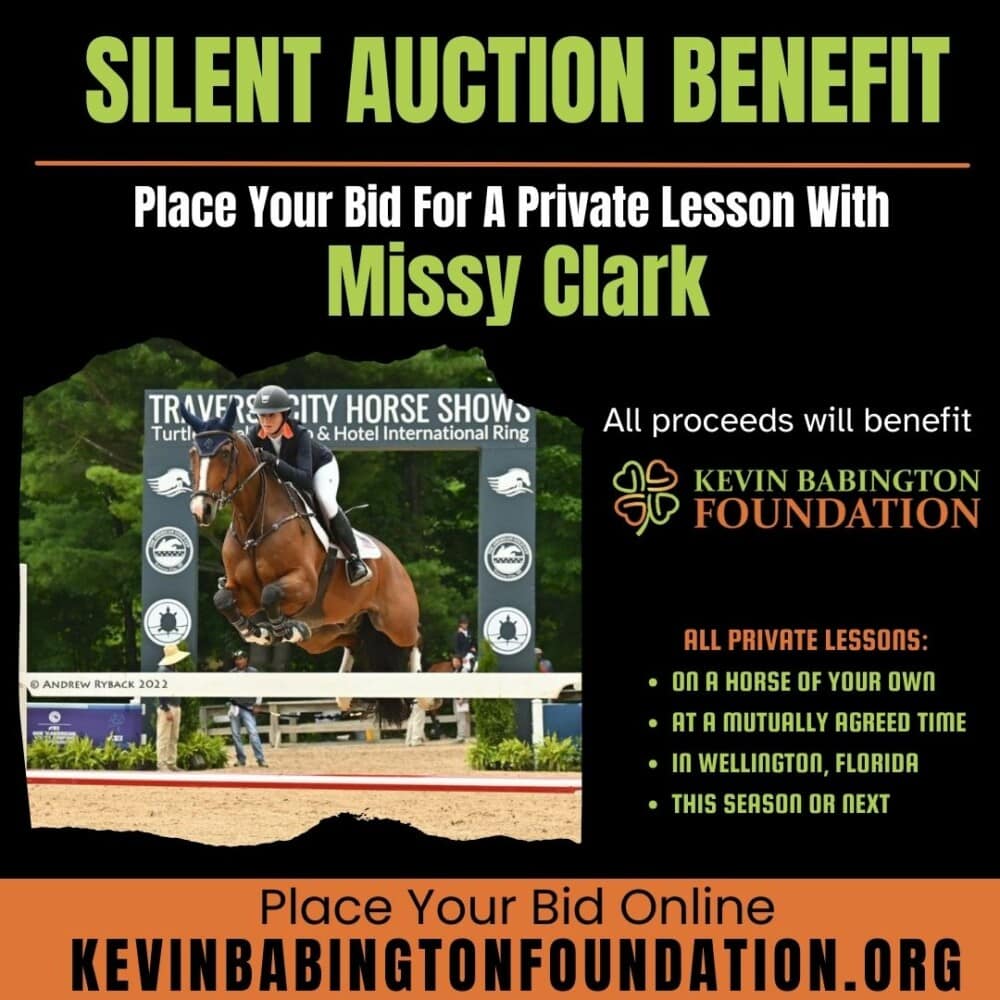 Silent auction bid for private lesson with Missy Clark